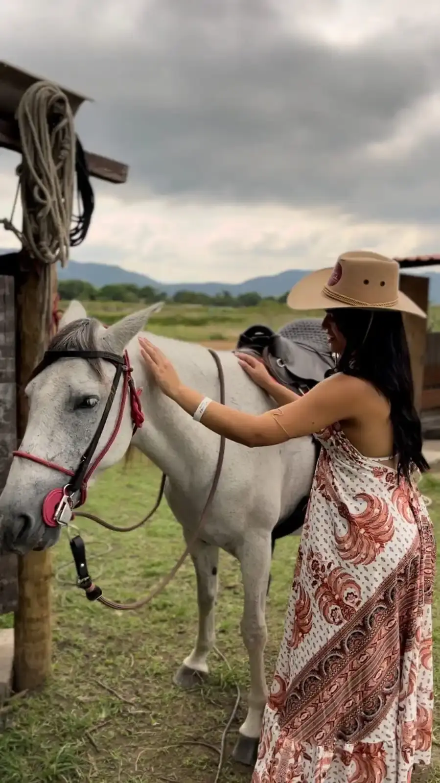 Passeio a cavalo no campo